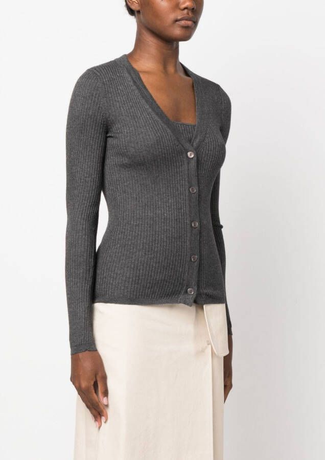 Wild Cashmere Cloe vest met V-hals Grijs