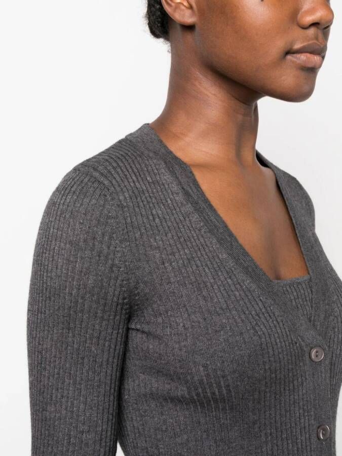 Wild Cashmere Cloe vest met V-hals Grijs