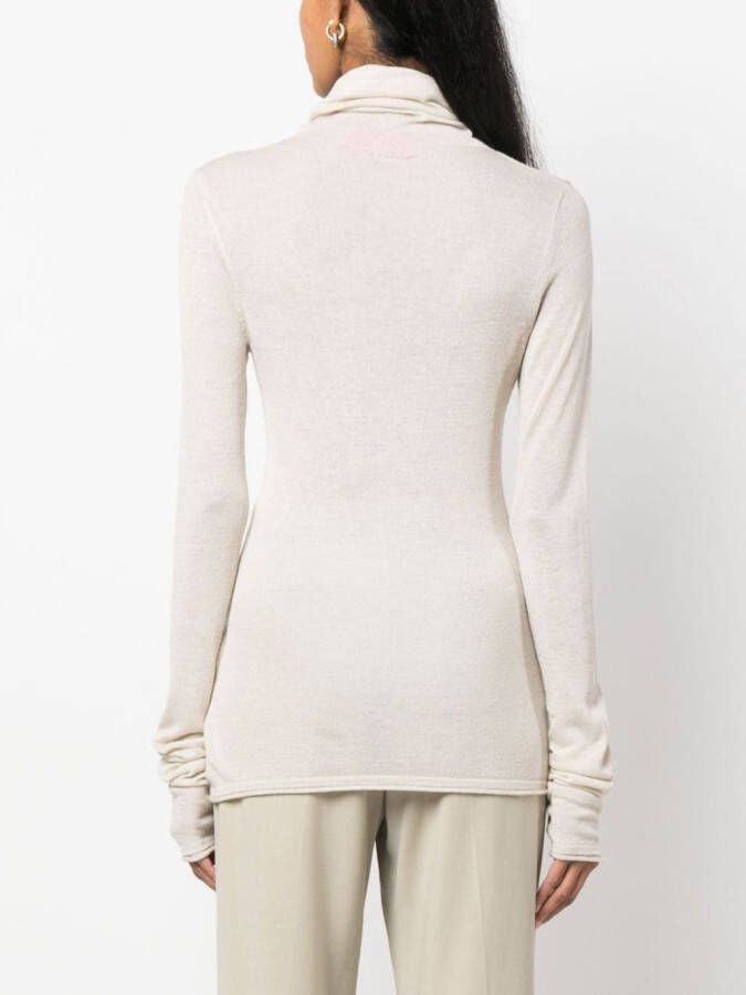 Wild Cashmere Fijngebreide coltrui Beige