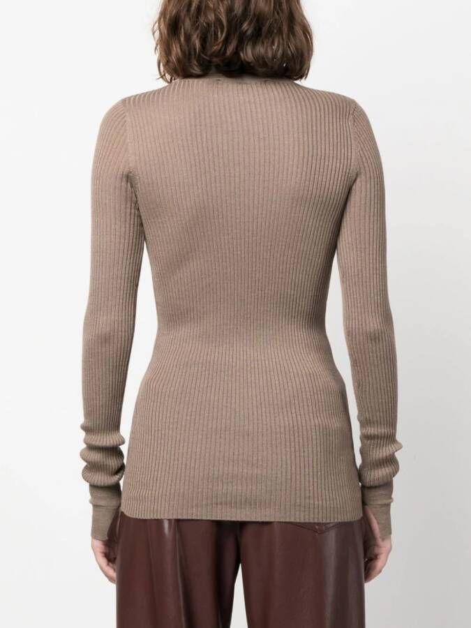 Wild Cashmere Ribgebreide coltrui Beige