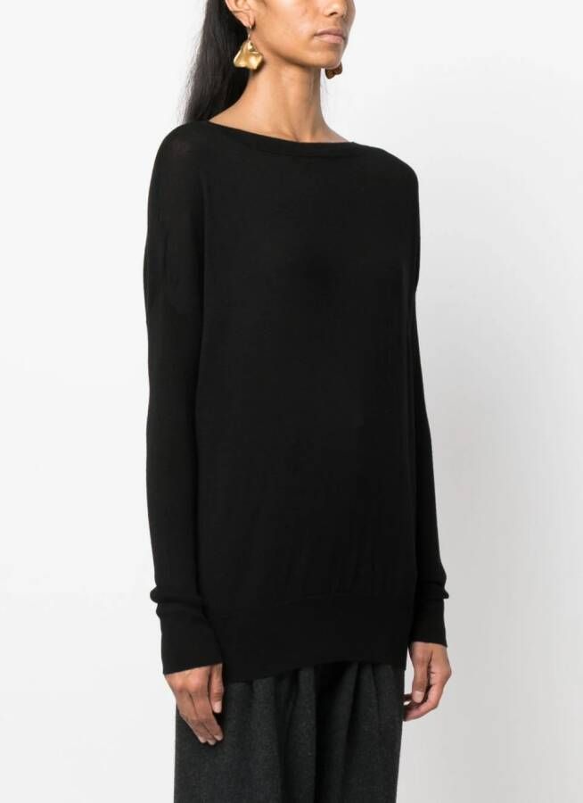 Wild Cashmere Ribgebreide trui Zwart