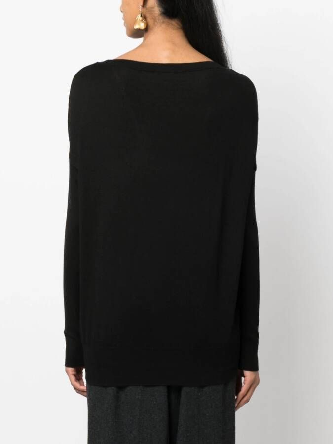 Wild Cashmere Ribgebreide trui Zwart