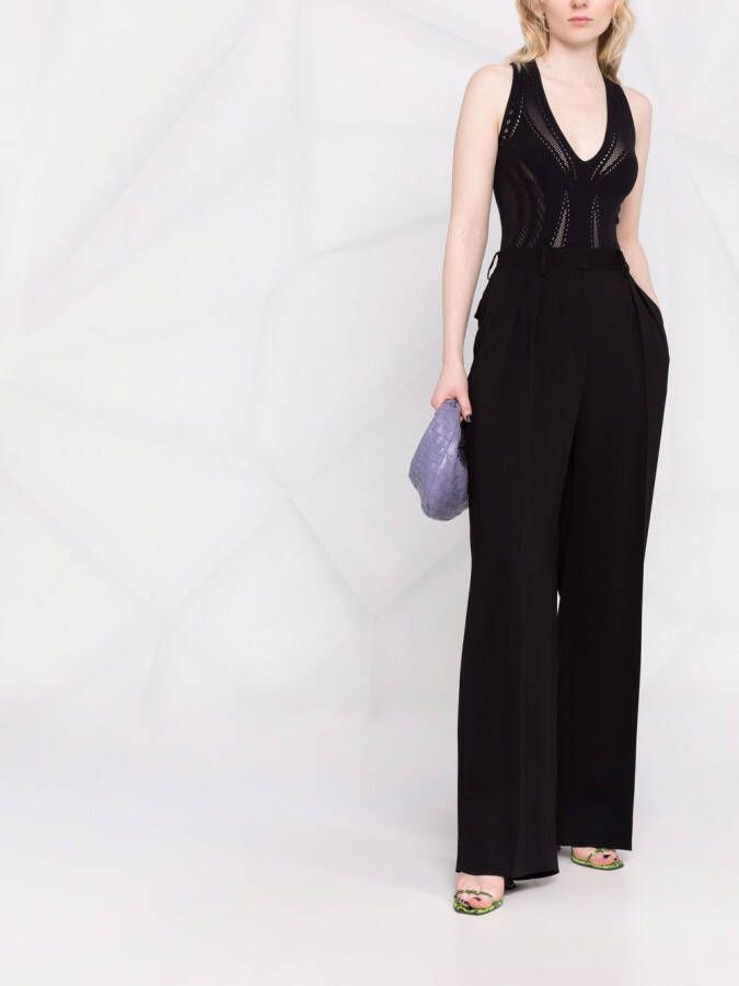 Wolford Body met mesh vlak Zwart