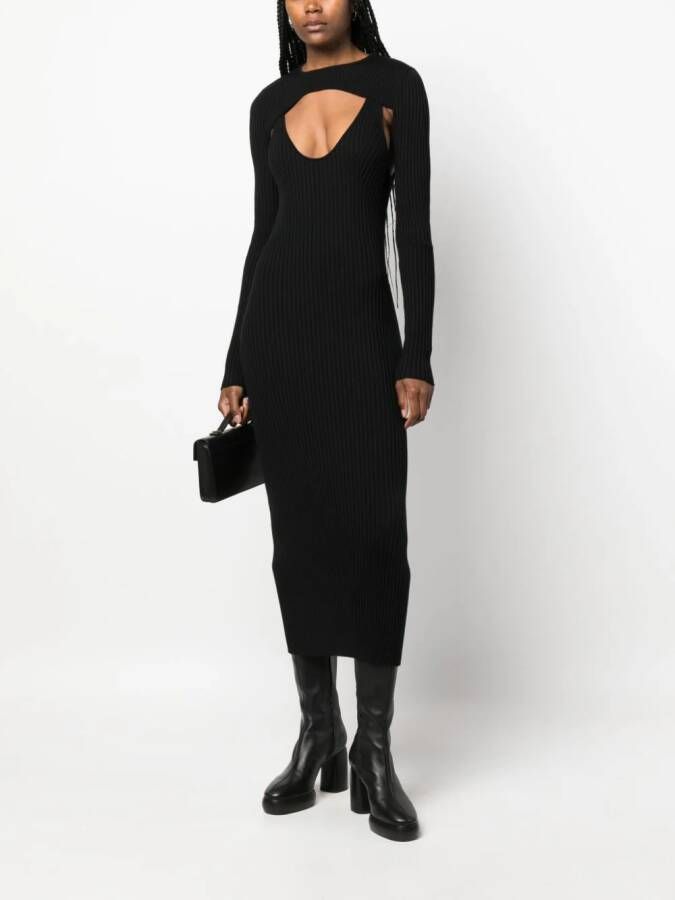Wolford x Simkhai ribgebreide midi-jurk Zwart