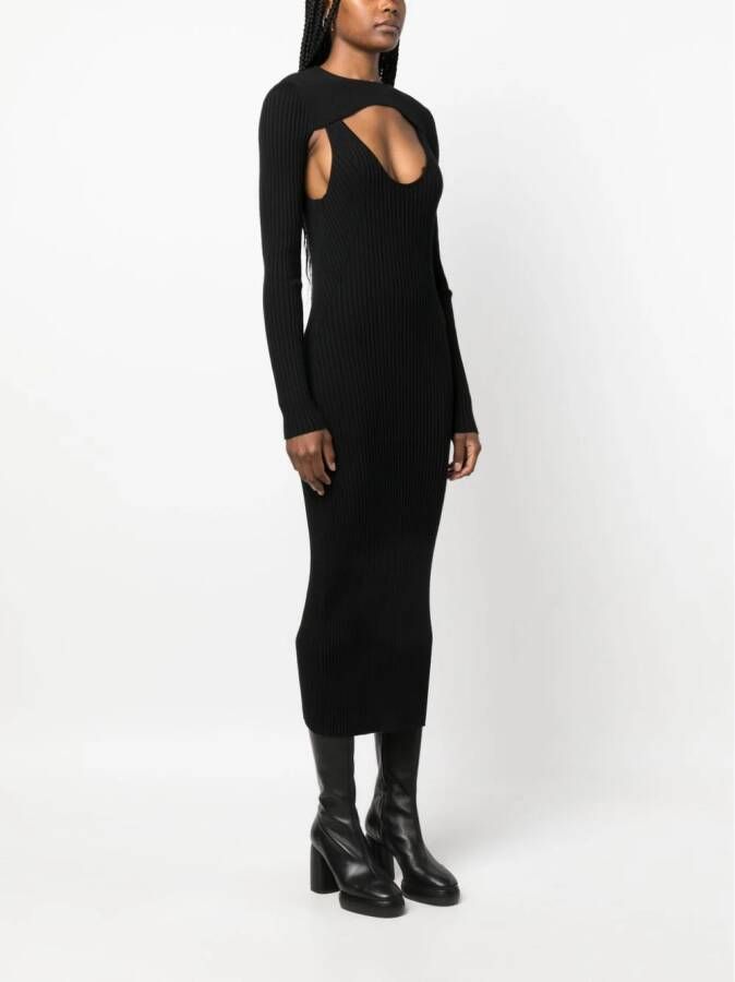Wolford x Simkhai ribgebreide midi-jurk Zwart