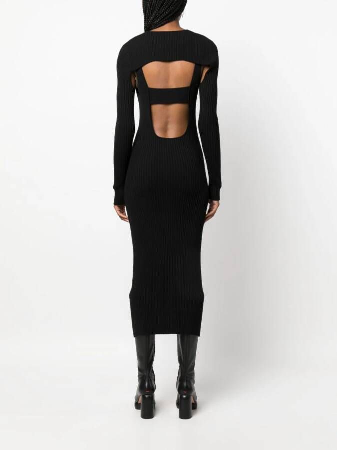 Wolford x Simkhai ribgebreide midi-jurk Zwart