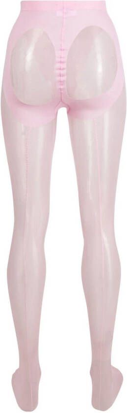 Wolford x Mugler panty met mesh vlakken Roze