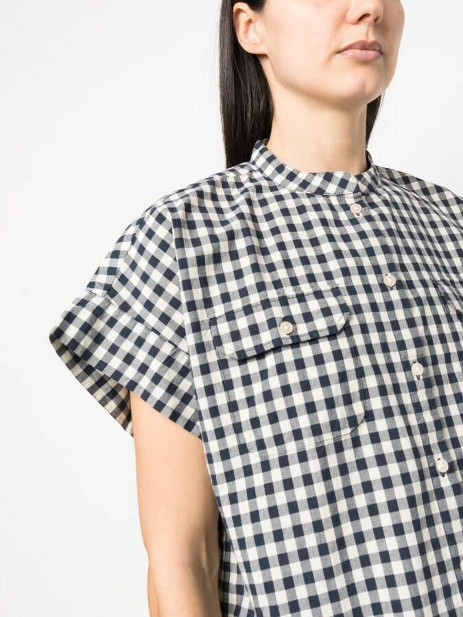 Woolrich Geruie blouse Blauw