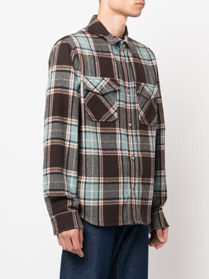 Woolrich Geruit overhemd Bruin