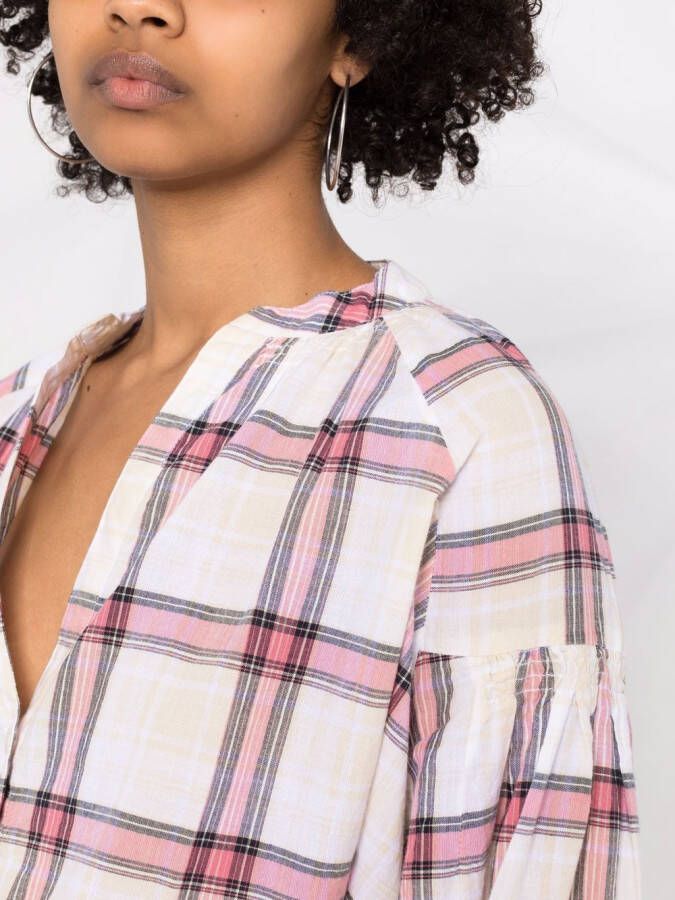 Woolrich Geruite blouse Beige
