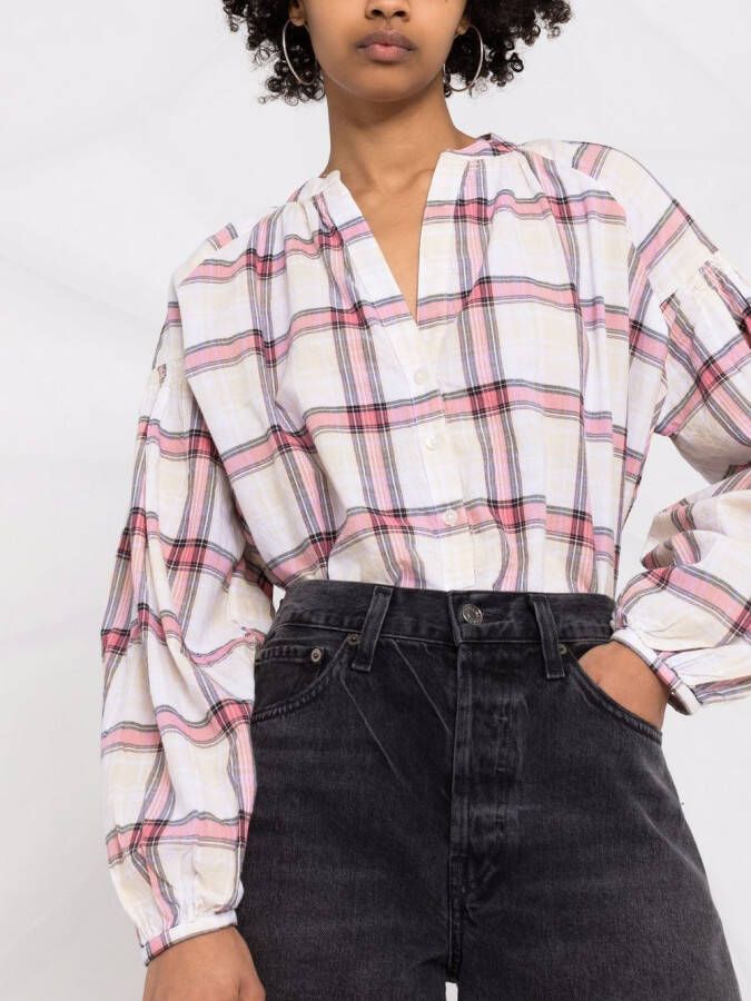 Woolrich Geruite blouse Beige