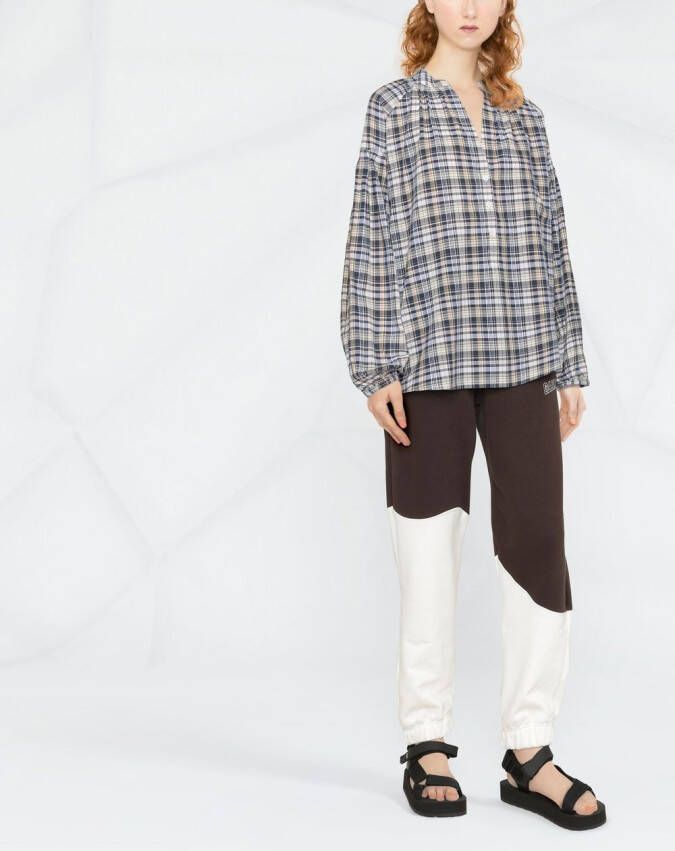 Woolrich Geruite blouse Blauw