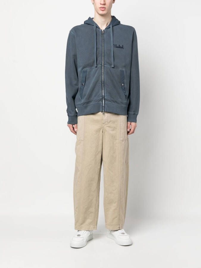 Woolrich Hoodie met geborduurd logo Blauw