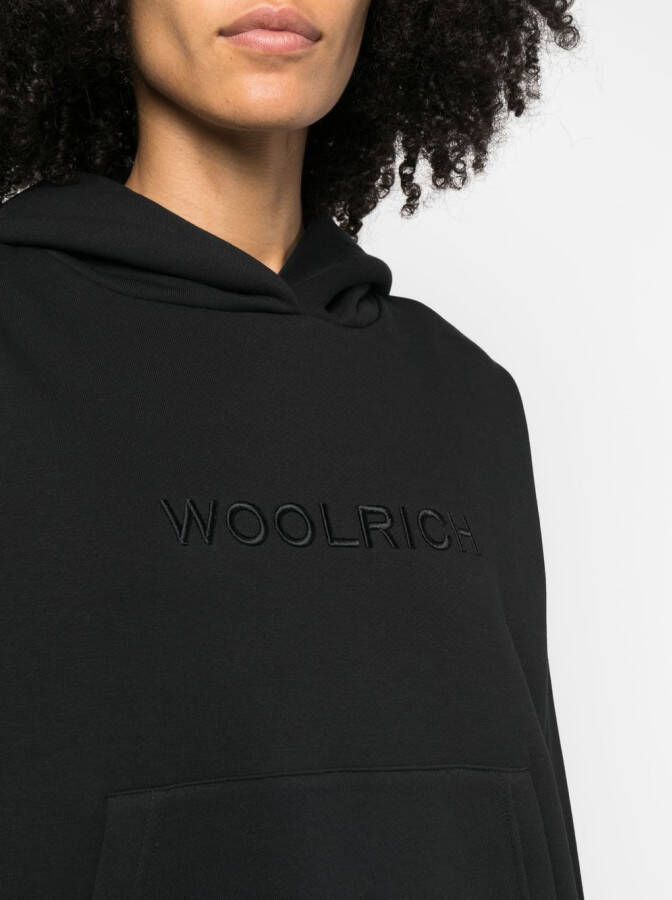 Woolrich Hoodie met geborduurd logo Zwart