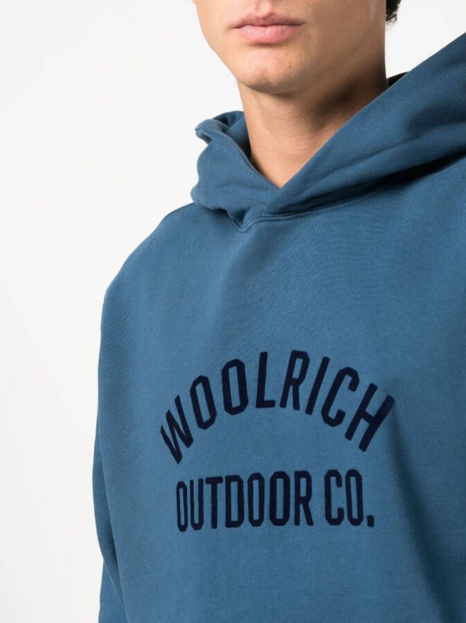 Woolrich Hoodie met logoprint Blauw