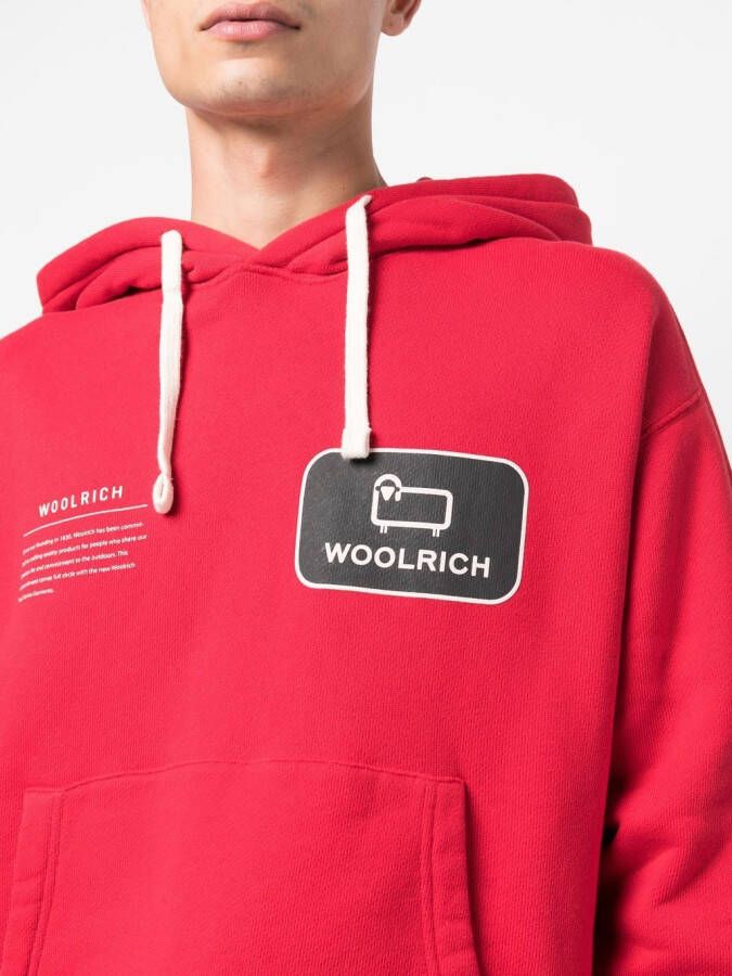 Woolrich Hoodie met logoprint Rood