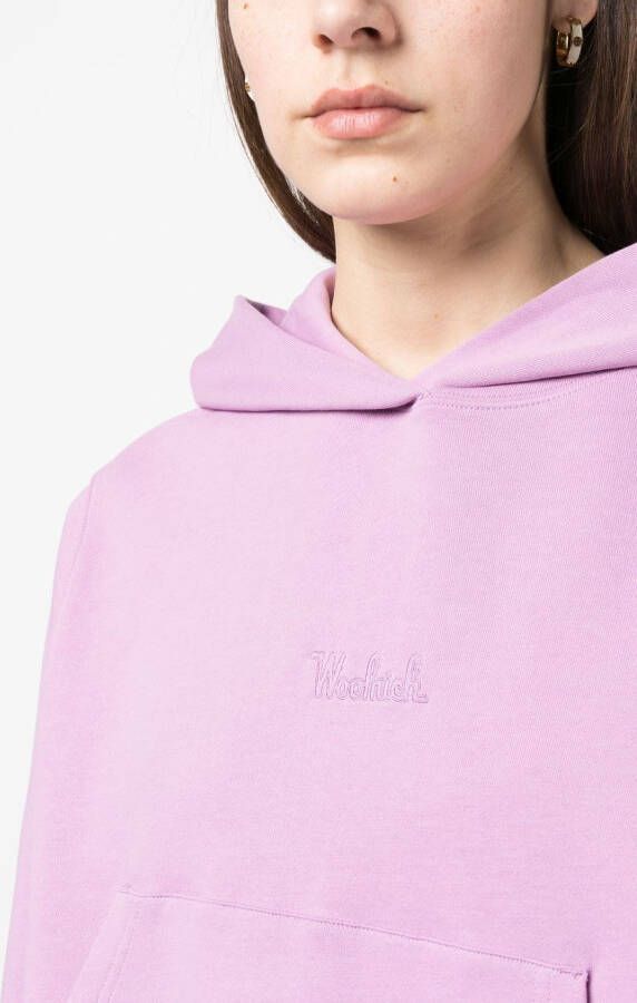 Woolrich Hoodie met geborduurd logo Paars
