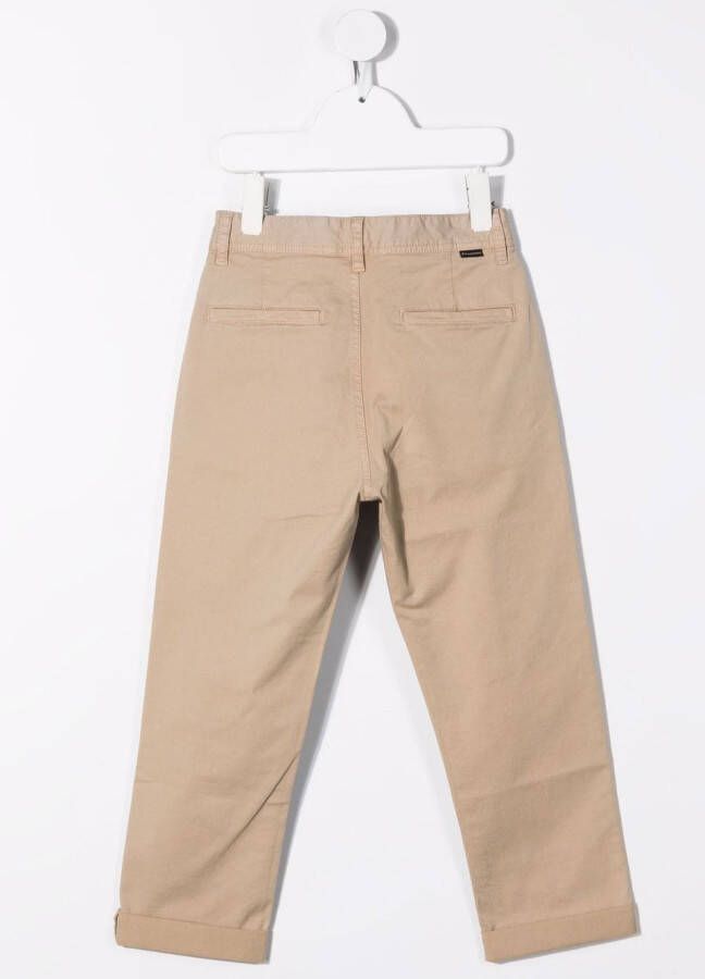 Woolrich Kids Chino met geborduurd logo Beige
