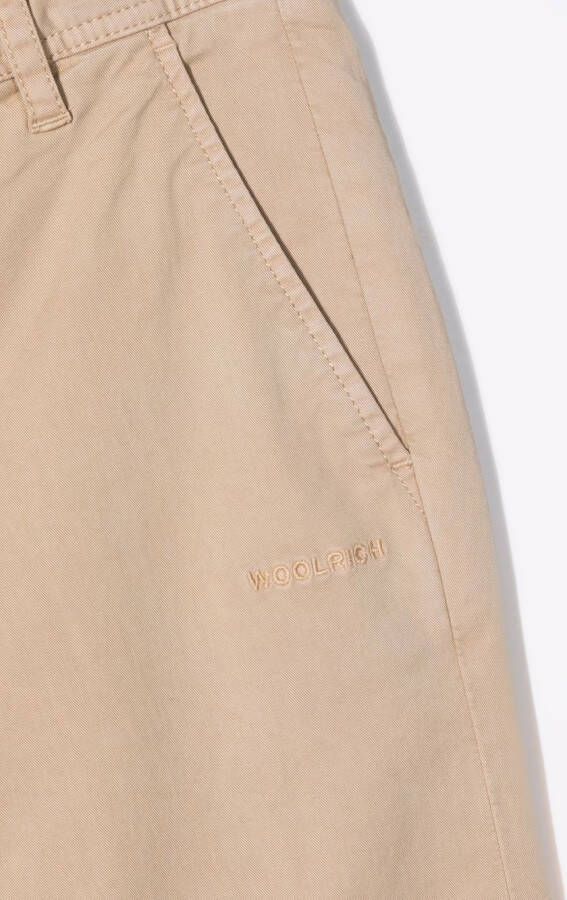 Woolrich Kids Chino met geborduurd logo Beige