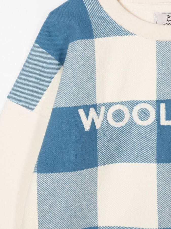 Woolrich Kids Geruite sweater Wit