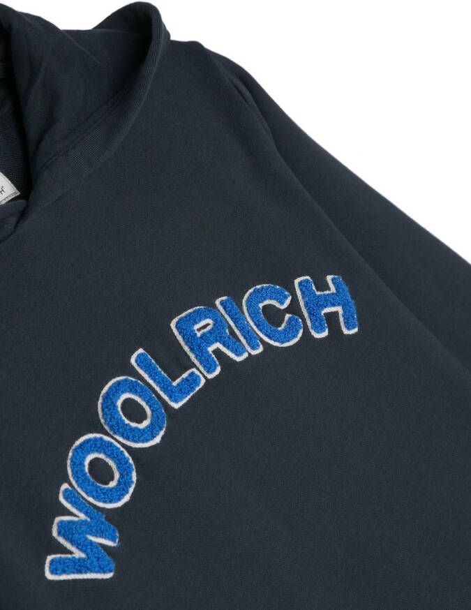 Woolrich Kids Hoodie met logo Blauw