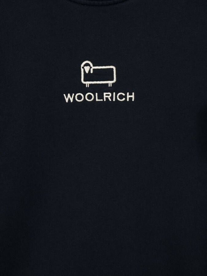 Woolrich Kids Sweater met geborduurd logo Blauw