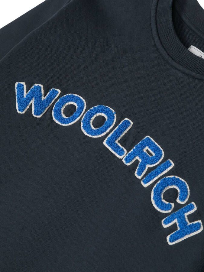 Woolrich Kids Sweater met logo Blauw