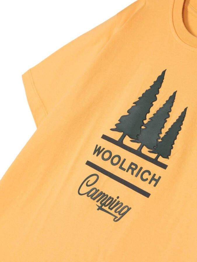 Woolrich Kids T-shirt met logoprint Geel