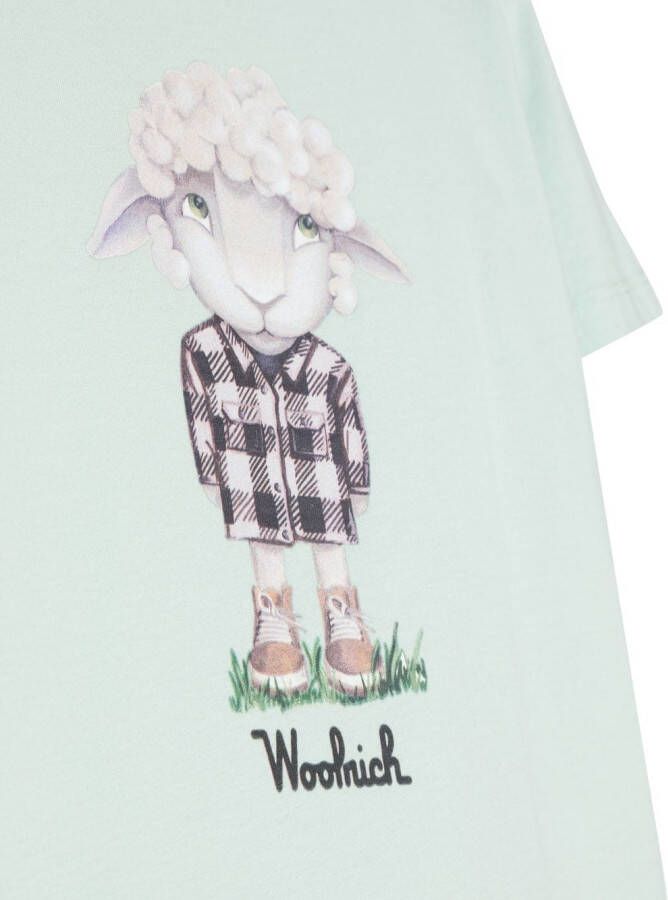 Woolrich Kids T-shirt met print Groen