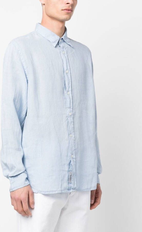 Woolrich Linnen overhemd Blauw