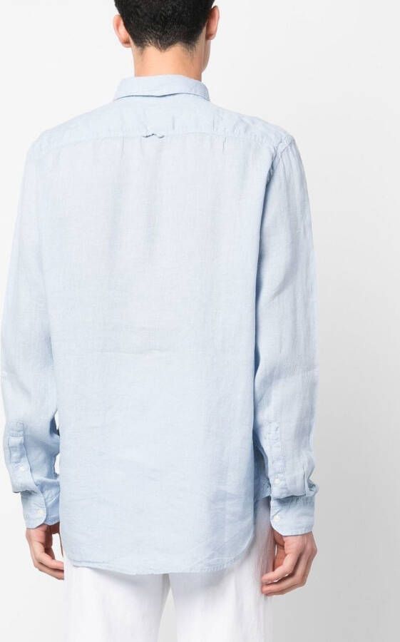 Woolrich Linnen overhemd Blauw