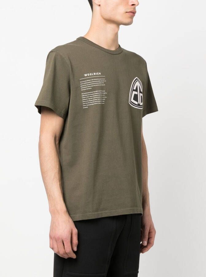 Woolrich T-shirt met logoprint Groen