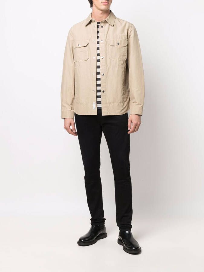 Woolrich Overhemd met meerdere zakken Beige
