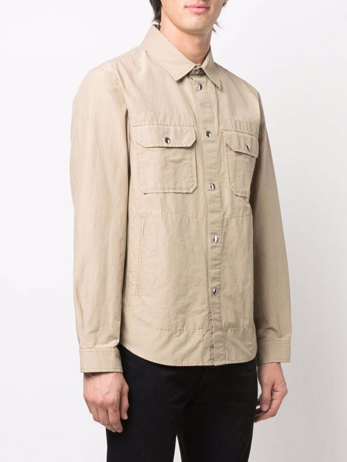 Woolrich Overhemd met meerdere zakken Beige