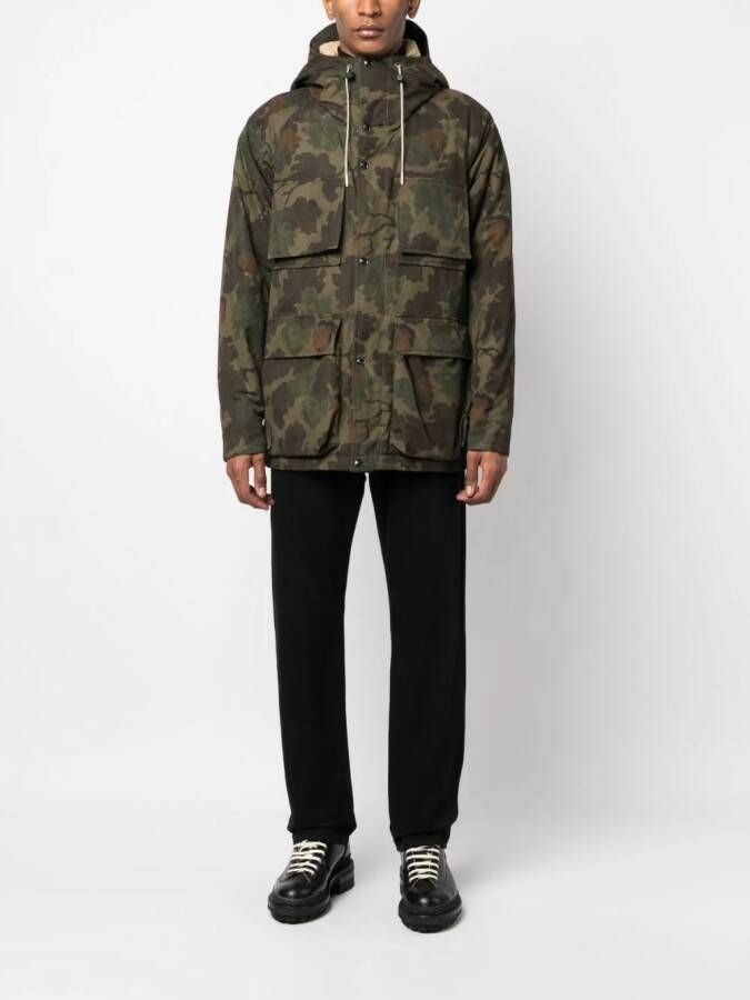 Woolrich Parka met camouflageprint Groen