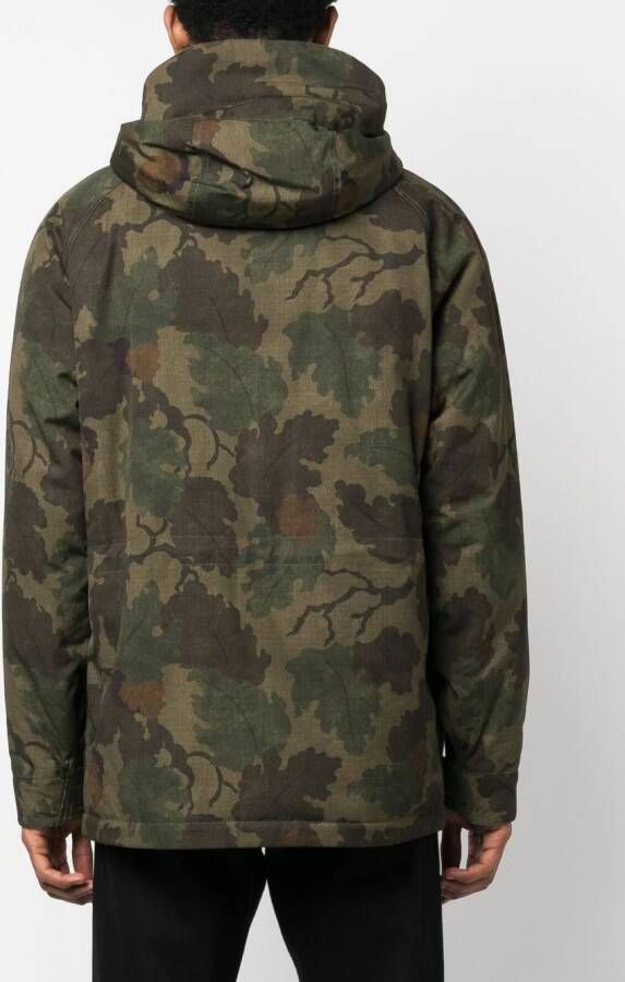 Woolrich Parka met camouflageprint Groen