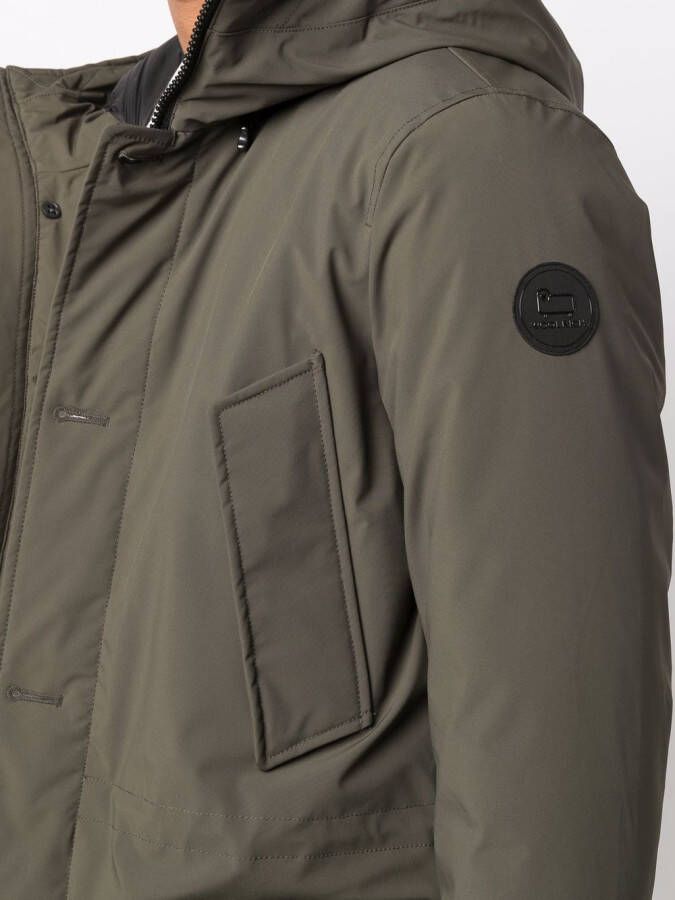 Woolrich Parka met logopatch Groen