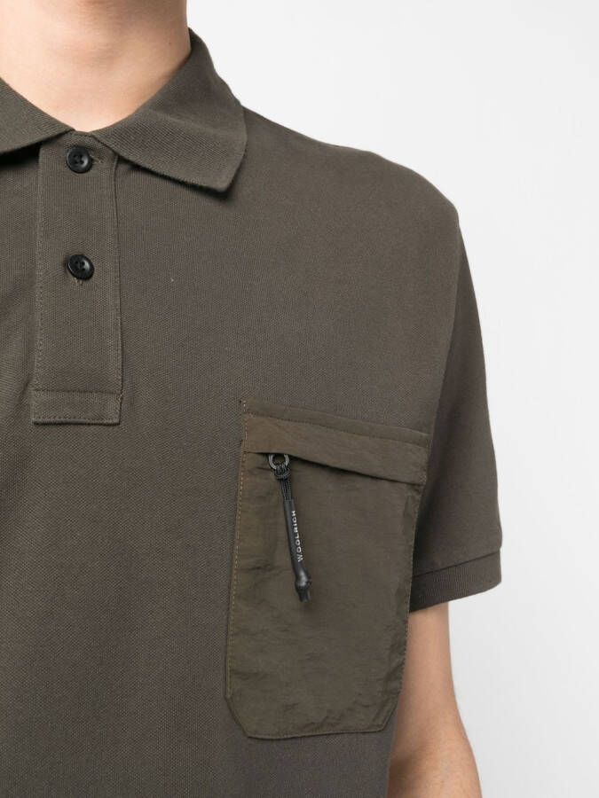 Woolrich Poloshirt met borstzak Groen