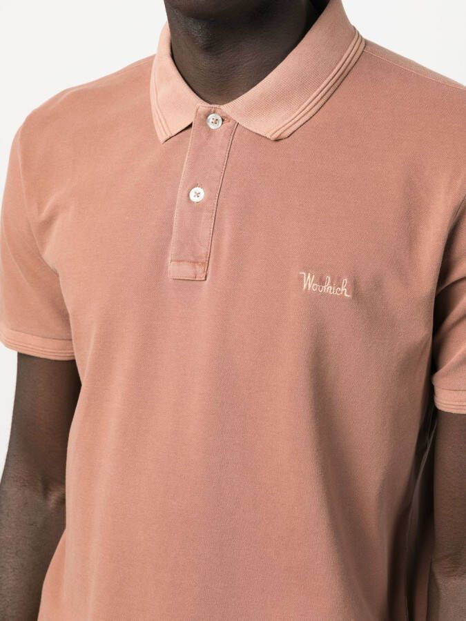 Woolrich Poloshirt met geborduurd logo Bruin
