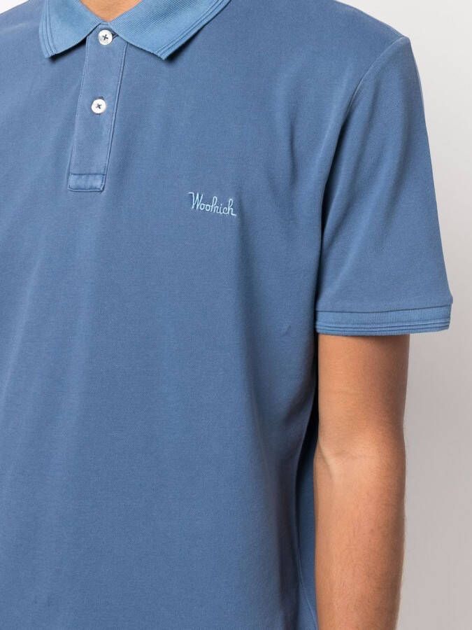 Woolrich Poloshirt met logopatch Blauw