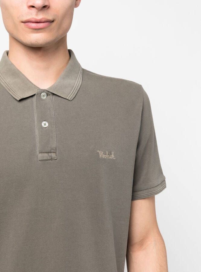 Woolrich Poloshirt met logopatch Groen
