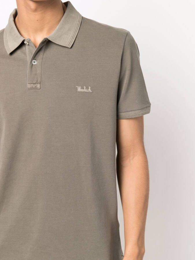 Woolrich Poloshirt met logopatch Groen