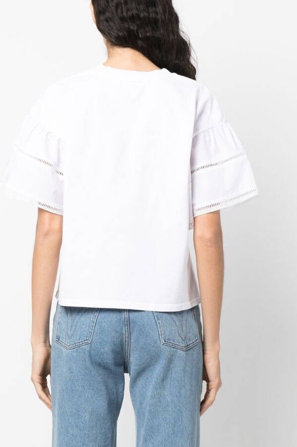 Woolrich T-shirt met pofmouwen Wit