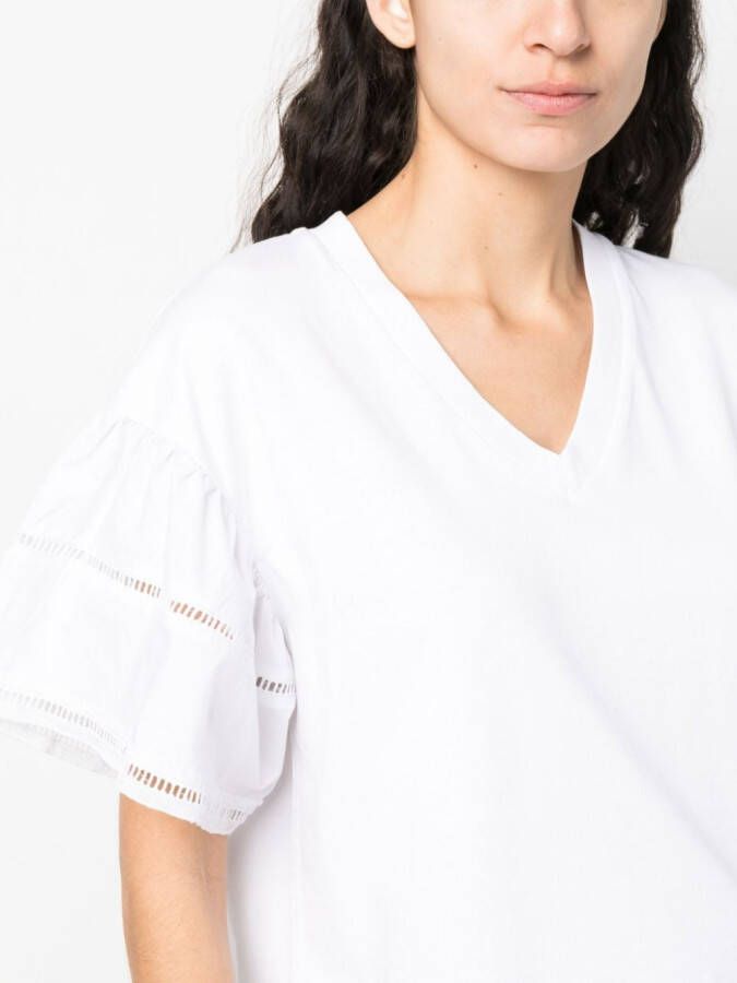 Woolrich T-shirt met pofmouwen Wit