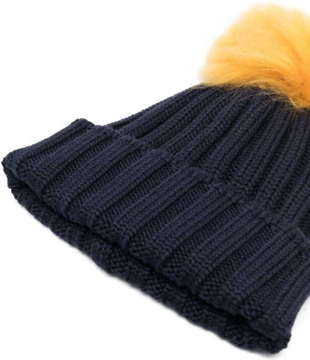 Woolrich Ribgebreide muts Blauw