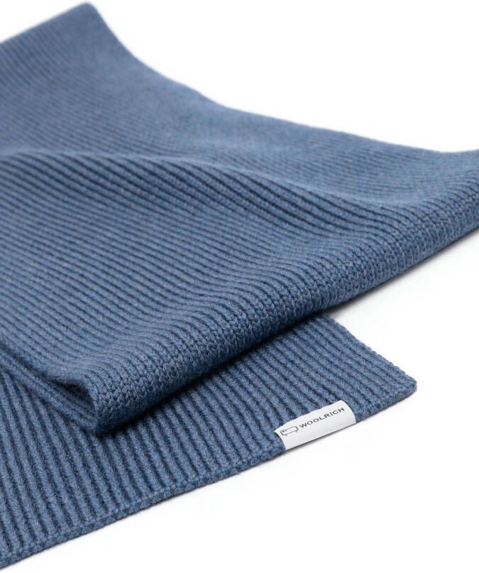 Woolrich Ribgebreide sjaal Blauw