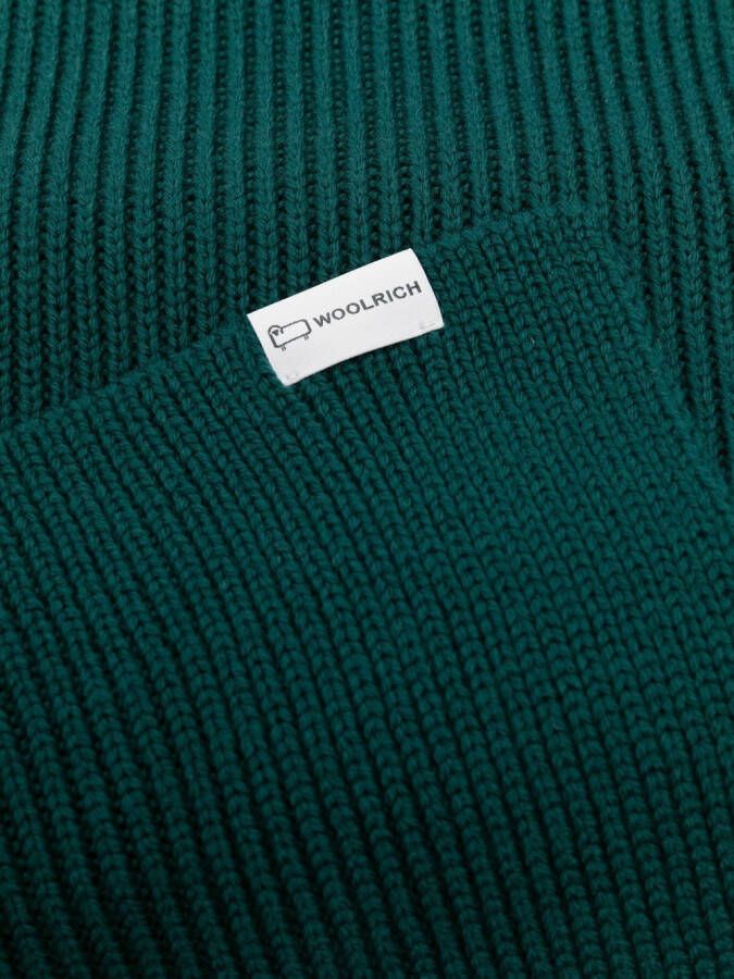 Woolrich Ribgebreide sjaal Groen