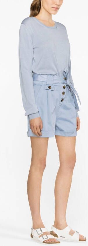 Woolrich Shorts met gestrikte taille Blauw