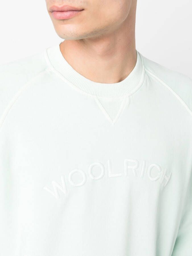 Woolrich Sweater met geborduurd logo Groen