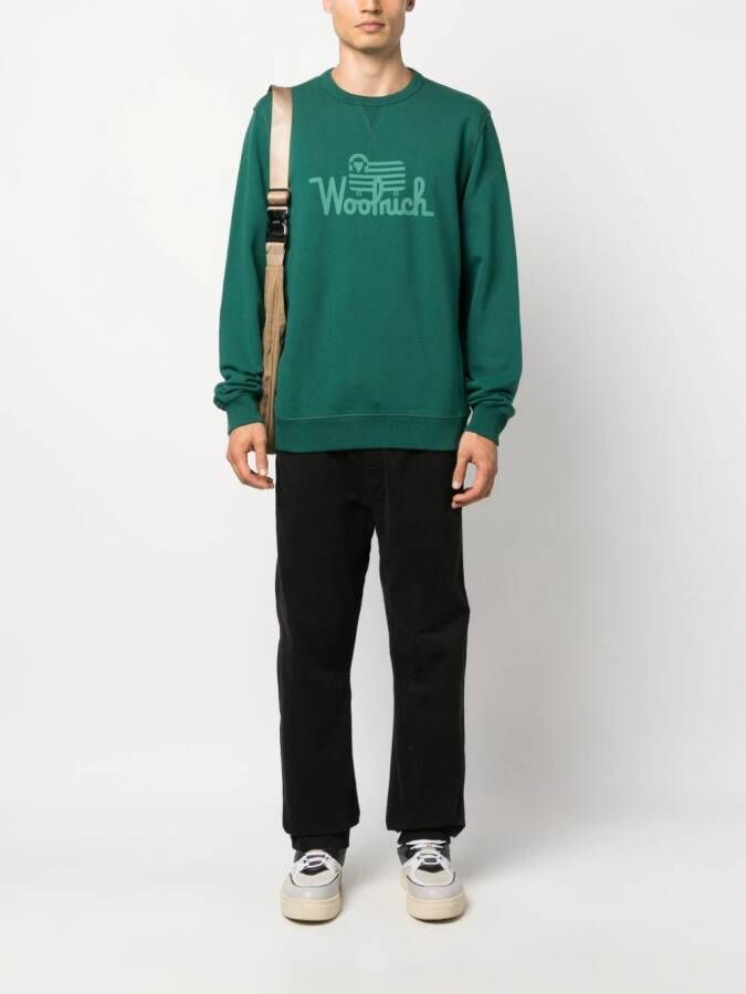 Woolrich Sweater met logoprint Groen